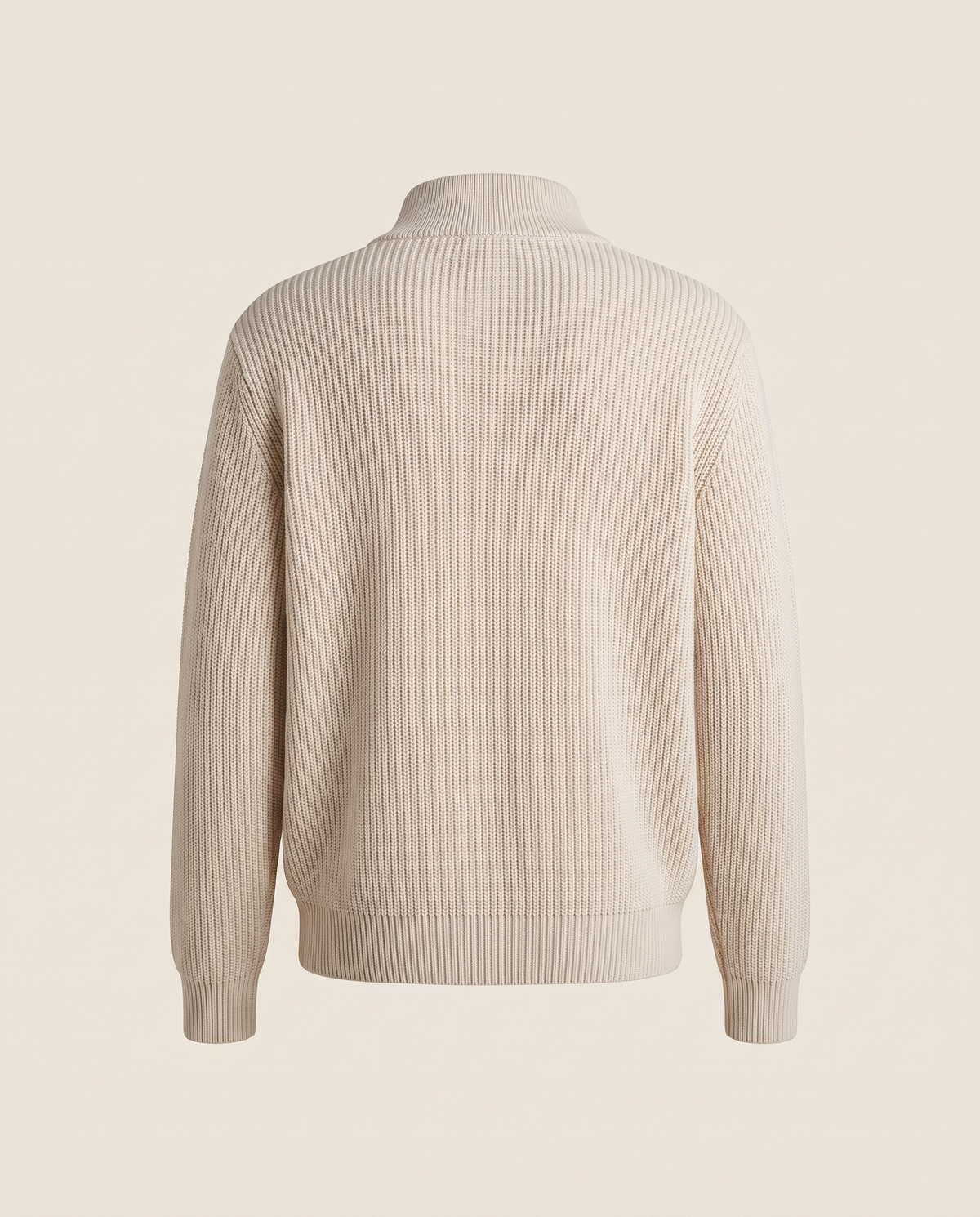 EAZEN Halfzip Polo - Off White - Product Back