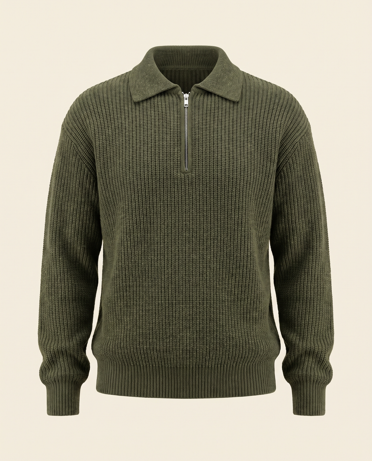 EAZEN Halfzip Polo - Olive - Product Front